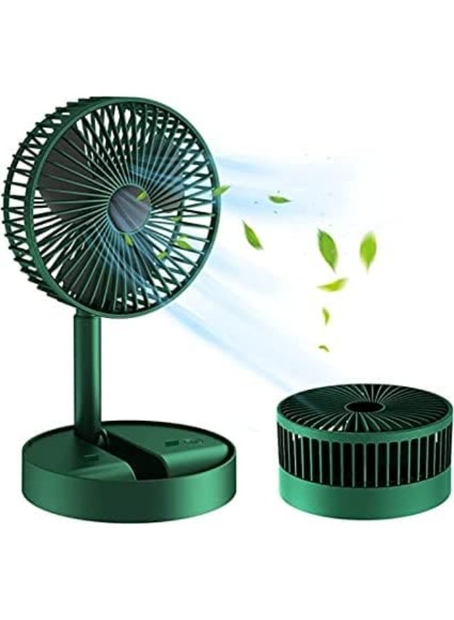 مروحة مكتبية محمولة قابلة للطي، مروحة طاولة وأرضية تلسكوبية قابلة لإعادة الشحن عبر منفذ USB بخمس شفرات - ارتفاع قابل للتعديل، خفيفة الوزن، هادئة، مروحة كهربائية صغيرة الحجم للاستخدام في المكتب والمنزل والمطبخ والسفر والتخييم - Image 1